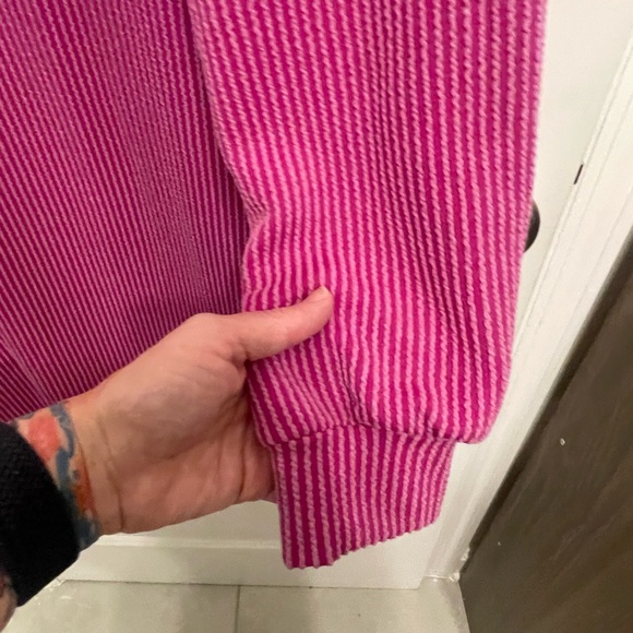 Pink Ribbed Mini Sweater Dress - Picture 5 of 6
